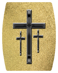 DAREC 517 BK SH GD Black 3 Crosses Shimmer Gold